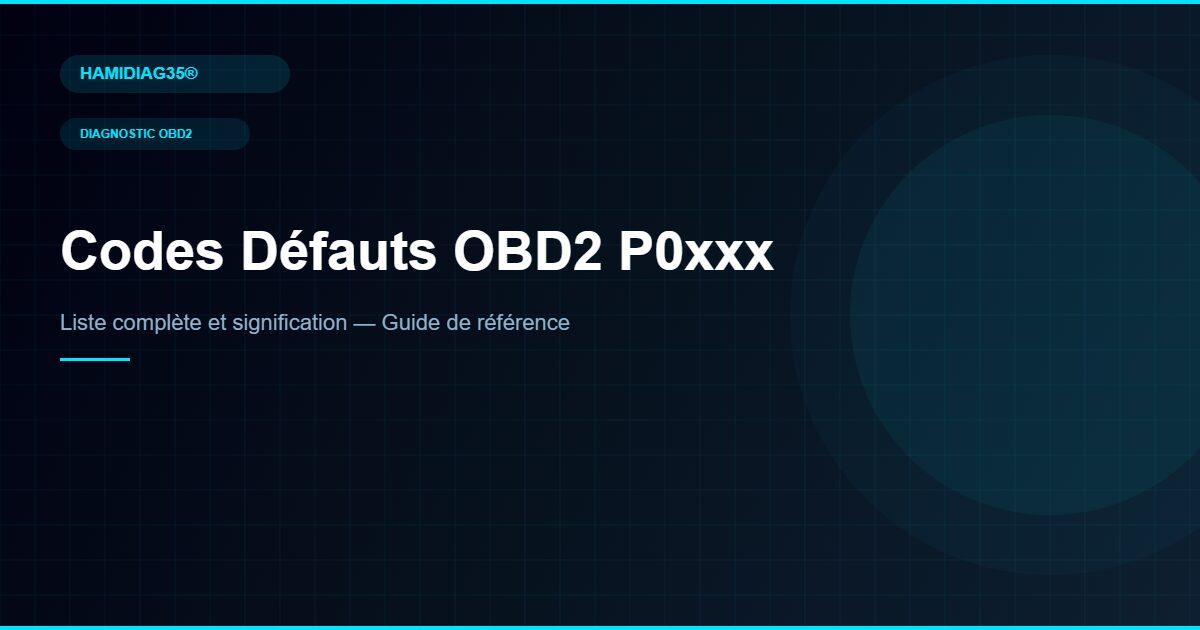 Codes défauts OBD2 P0xxx liste — HAMIDIAG35