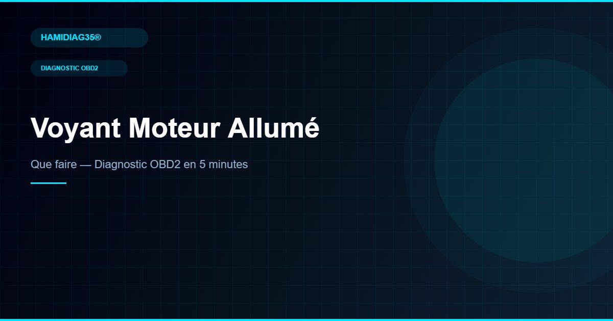 Voyant moteur allumé diagnostic OBD2 — HAMIDIAG35